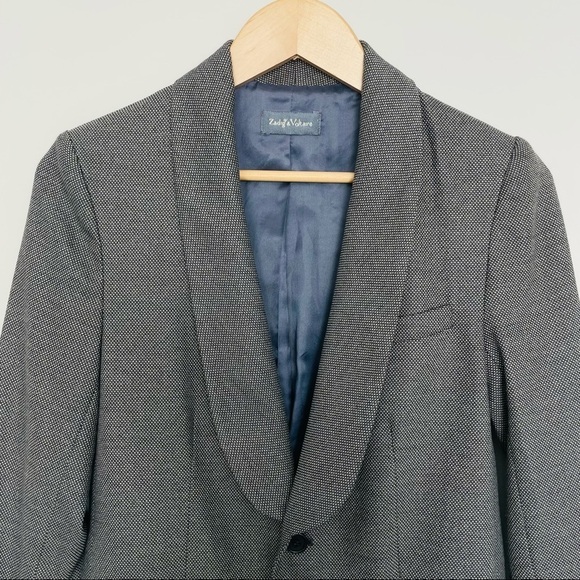 New! Zadig & Voltaire Crystal Embellished Gray Blazer with Elbow Detail Size M - Picture 4 of 10